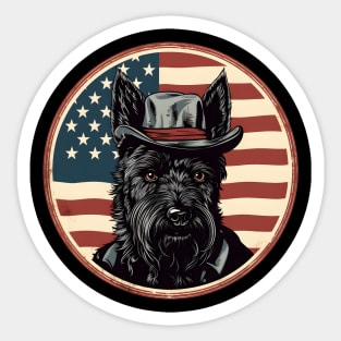 Scottish Terrier 4th of July Sticker